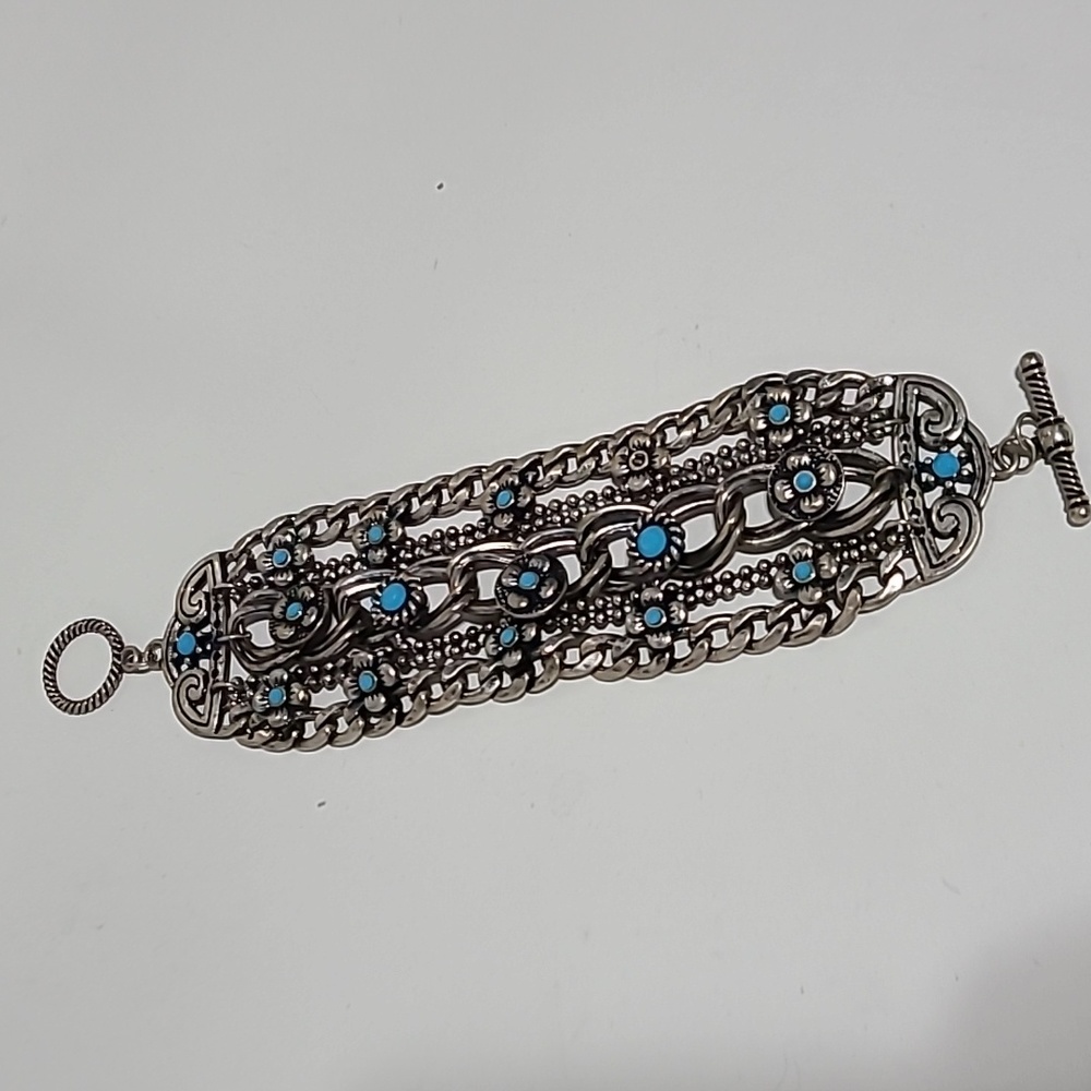 None Mexican Bracelet with aqua stones - Picture 5 of 9